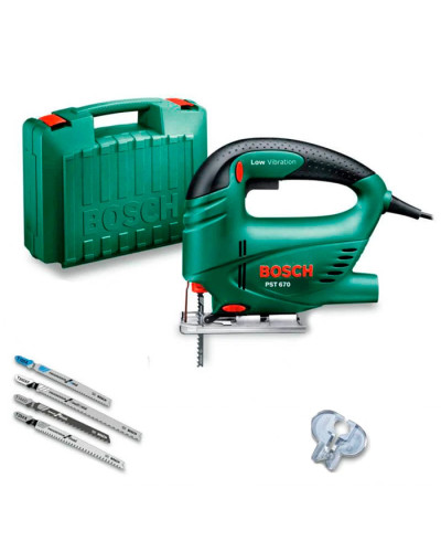 Лобзик Bosch PST 670 з 4 пиляльними полотнами, в кейсі