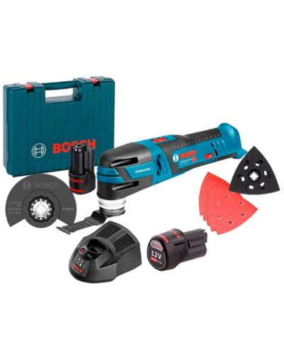Акумуляторний універсальний різак Bosch GOP 12V-28 Professional, 2 акб 12V 2 Ah, з/п GAL 1230 CV