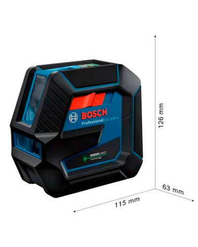 Лазерний нівелір Bosch GCL 2-50 G Professional у валізі з тримачем RM 10, затискачем DK 10