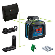 Лазерний нівелір Bosch GLL 2-20 G Professional з тримачем, стельовим кріпленням та 4 батарейками 