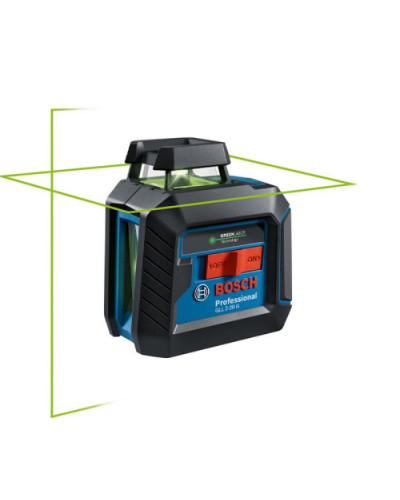 Лазерний нівелір Bosch GLL 2-20 G Professional з тримачем, стельовим кріпленням та 4 батарейками 