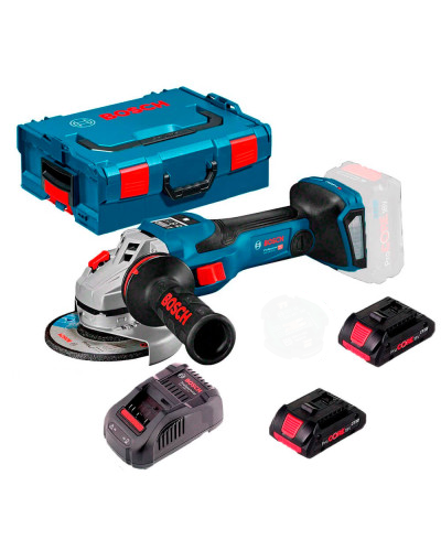 Акумуляторна кутова шліфувальна машина Bosch GWS 18V-15 SC Professional, 2 акб ProCORE 18V 4.0Ah, З/П GAL 1880 CV, L-Boxx 136