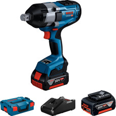 Акумуляторний ударний гайковерт Bosch GDS 18V-1050 H Professional, з 2 акб GBA 18V 5Ah і з/в GAL 18V-40, у кейсі L-Boxx 136