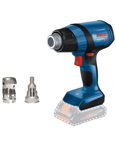 Акумуляторний технічний фен Bosch GHG 18B-50 Professional, без акумулятора та з/в, з 2 насадками