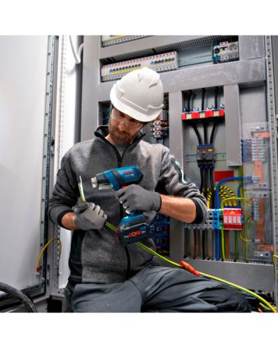Акумуляторний технічний фен Bosch GHG 18B-50 Professional, без акумулятора та з/в, з 2 насадками