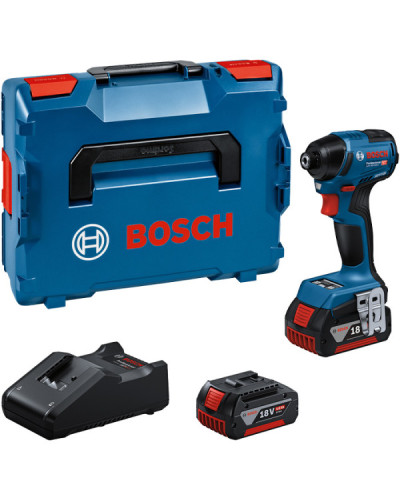 Акумуляторний ударний гайковерт Bosch GDR 18V-220 C Professional, з 2 акб GBA 18V 5 Ah та з/п GAL 18V-40, у кейсі L-BOXX 136
