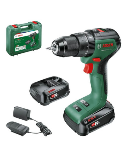 Акумуляторний дриль-шурупокрут Bosch UniversalImpact 18V-60, с 2 акб PBA 18V 2.0Ah та з/п AL 18V-20, в кейсі