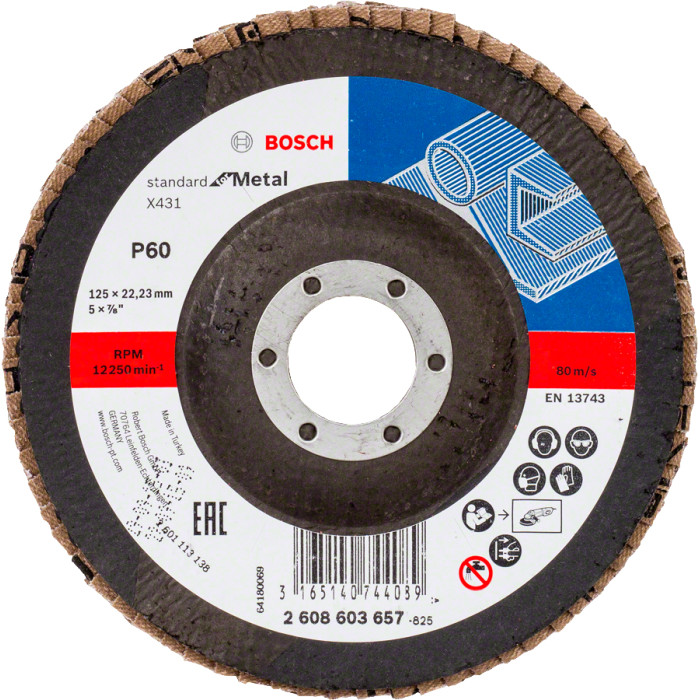 Лепестковый шлифкруг Bosch Standard for Metal X431 125х22.23 мм