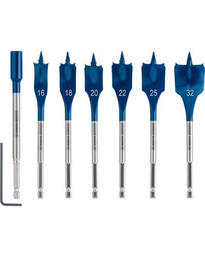Набір перових свердел Bosch Expert Self Cut Speed 16, 18, 20, 22, 25, 32 мм з подовжувачем
