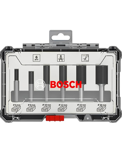 Набор пазовых фрез Bosch 8 мм, 6 шт 