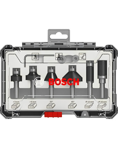 Набор кромочных фрез Bosch Trim&Edging 8 мм, 6 шт