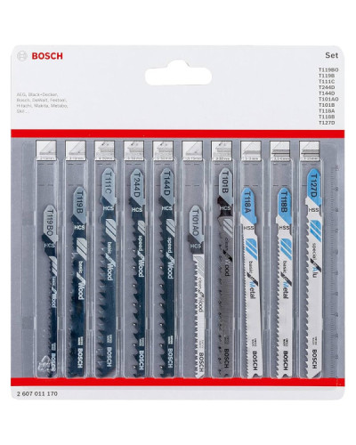 Набір лобзикових пилок Bosch Wood&Metal, 10 шт