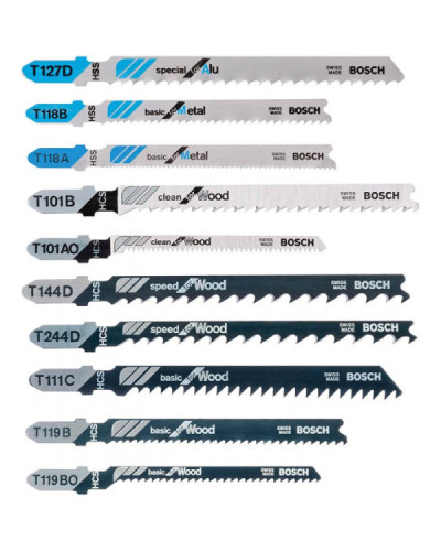 Набір лобзикових пилок Bosch Wood&Metal, 10 шт