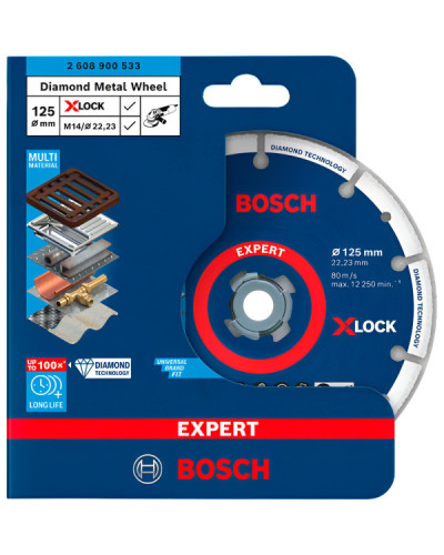 Алмазный диск по металлу Bosch X-LOCK Expert Diamond Metal Wheel, 125 мм