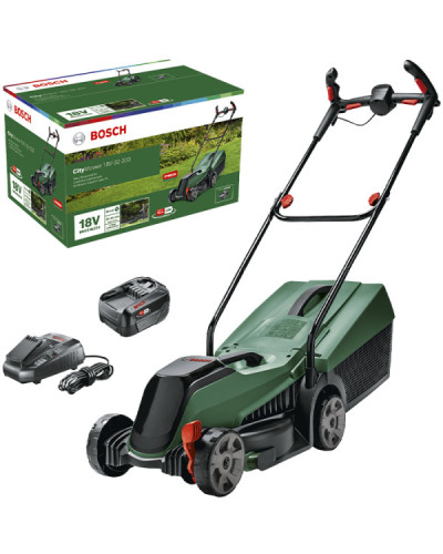 Акумуляторна газонокосарка Bosch CityMower 18V-32-300, 1 акб PBA 18V 4Ah и з/у AL 1830 CV