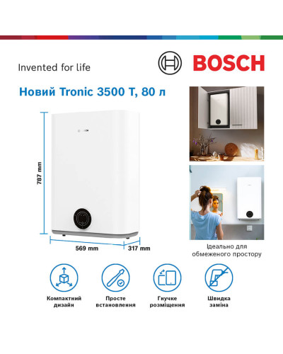 Електричний бойлер Bosch Tronic 3500 T TR3501 80 EBP