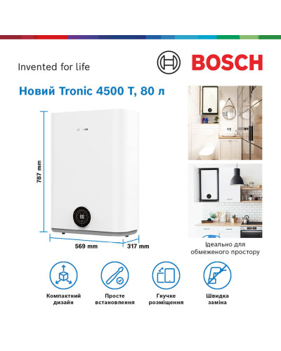 Електричний бойлер Bosch Tronic 4500 T TR4501 80 EBP
