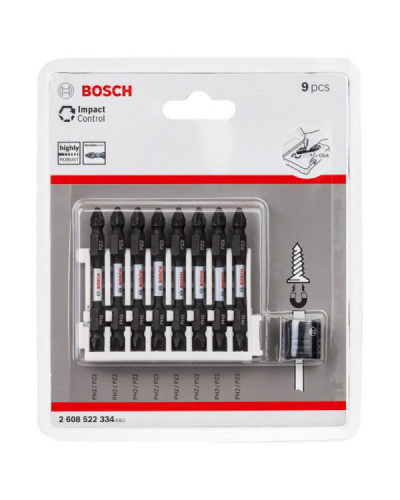 Ударні біти двосторонні PH2/PZ2 Bosch Impact Control, 65 мм, 8 шт