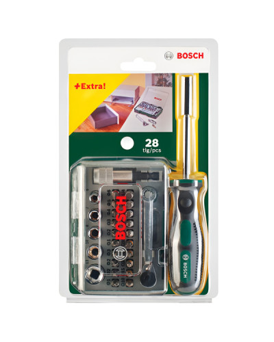 Набір торцевих головок і біт Bosch, 28 шт