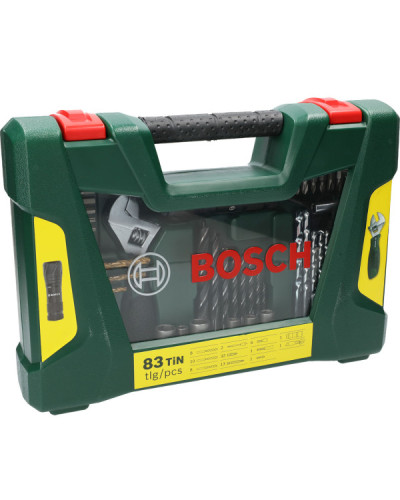 Набір Bosch V-Line свердел TiN з ліхтариком, розвідним ключем, 83 шт