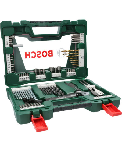 Набір Bosch V-Line свердел TiN з ліхтариком, розвідним ключем, 83 шт