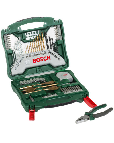 Набір приладдя Bosch X-Line 70 шт + плоскогубці Bosch X-Line 70 шт + плоскогубці