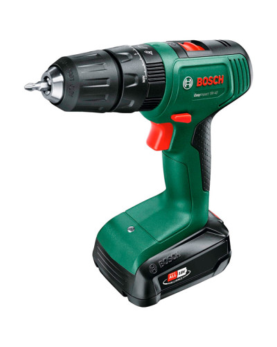 Ударний акумуляторний дриль-шуруповерт Bosch ЕаsyImpact 18V-40, акб PBA 18V 1.5Ah і з/п AL 18V-20 у кейсі