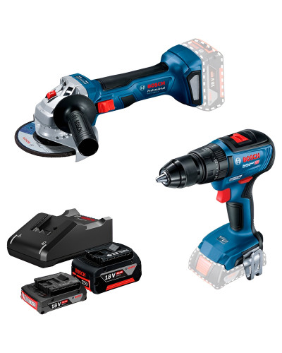 Набір інструментів Bosch болгарка Bosch GWS 180-LI Professional, ударний дриль-шурупокрут Bosch GSB 18V-50 Professional, 2 акб GBA 18 V 2.0 Ah і 4.0 Ah, з/п GAL 18V-40