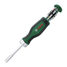 Викрутка Bosch з тріскачкою та 12-ма бітами