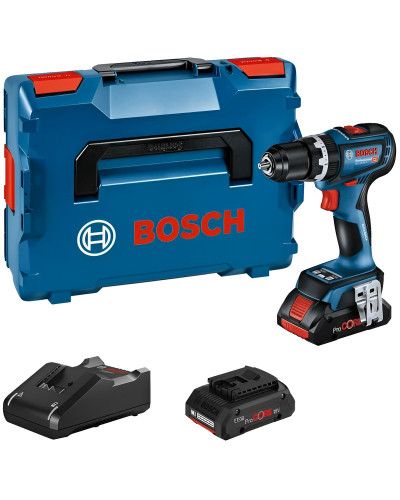 Акумуляторний ударний дриль-шурупокрут Bosch GSB 18V-90 C Professional, 2 акб ProCORE 18V 4.0Ah і з/в GAL 18V-40, у кейсі L-Boxx 136