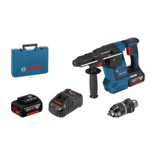 Акумуляторний перфоратор Bosch GBH 18V-26 F Professional, 2 акб 18V 6Ah і з/в GAL 1880 CV, у кейсі + швидкозатискний патрон