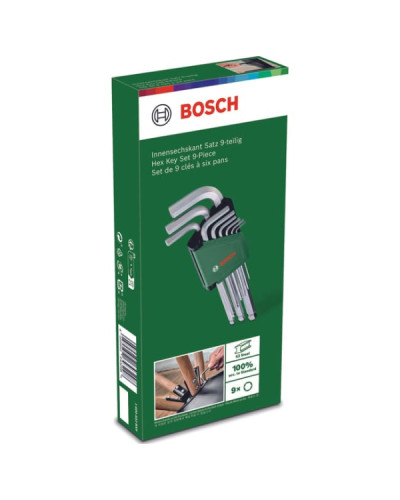 Набор шестигранных ключей Bosch, 9 шт