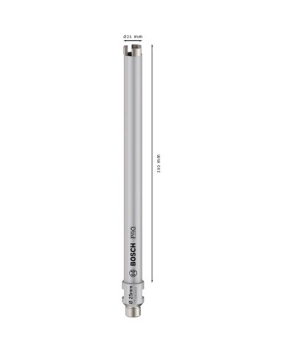 Кільцевий різак для мокрого свердління PRO Core Cutter wet, 25х300 мм, G 1/2"