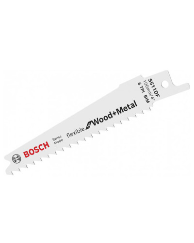 Пиляльне полотно Bosch S 511 DF Flexible for Wood and Metal 100х19х0.9 мм, 6 TPI, 5 шт