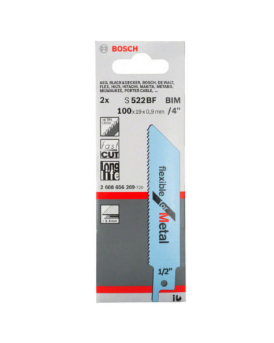 Пиляльне полотно Bosch S 522 BF Flexible for Metal 100х19х0.9 мм, 14 TPI, 2 шт