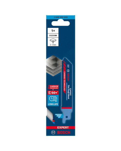 Пиляльне полотно Bosch Expert Thin Tough Metal S522EHM, 18 TPI, 115 мм, 1 шт