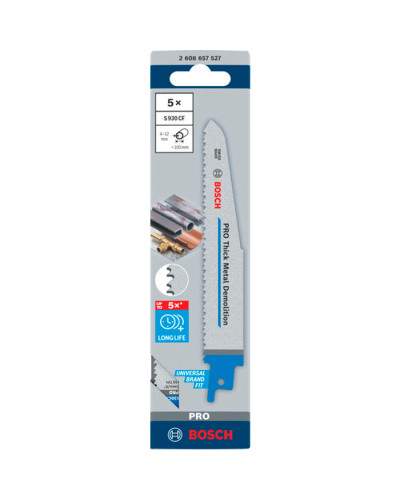 Пиляльне полотно Bosch PRO Thick Metal Demolition S930CF Blade, 1.6x22 x150, 5 шт