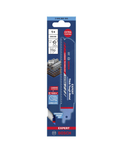 Пиляльне полотно Bosch Expert Thick Tough Metal S 955 CHC, 8 TPI, 150 мм