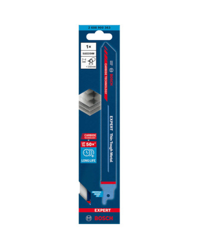 Пиляльне полотно Bosch Expert Thin Tough Metal S1022EHM, 18 TPI, 200 мм