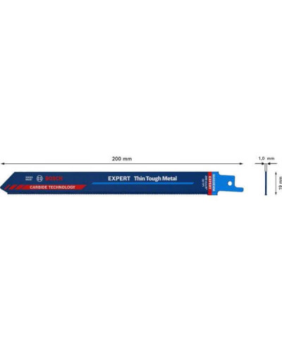Пиляльне полотно Bosch Expert Thin Tough Metal S1022EHM, 18 TPI, 200 мм