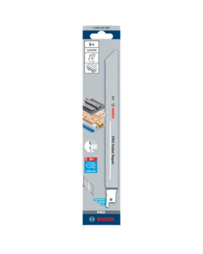 Пиляльне полотно Bosch PRO Pallet Repair S 1132 VFR, 0.9x19x225 мм, 5 шт