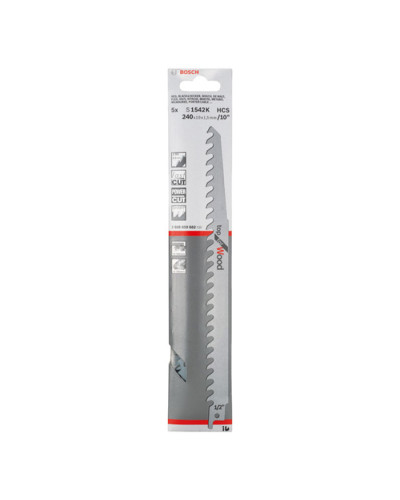 Пиляльне полотно Bosch S 1542 K, 3 TPI, 5 шт