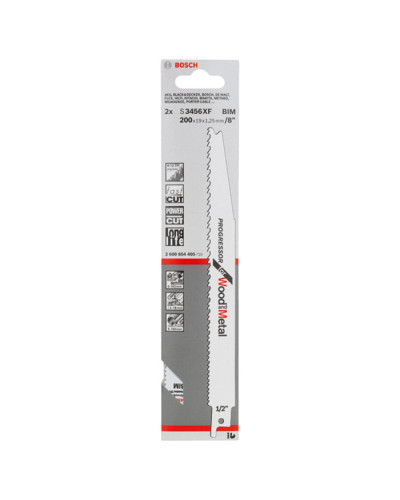 Пиляльне полотно Bosch S 3456 XF, 6-12 TPI, 2 шт