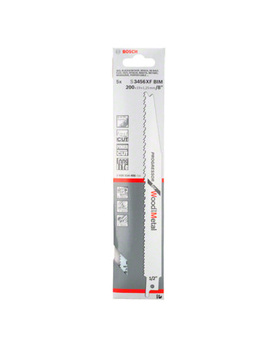 Пильное полотно Bosch S 3456 XF, 6-12 TPI, 5 шт