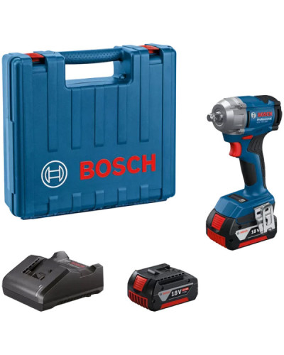 Аккумуляторный ударный гайковерт Bosch GDS 18V-350 Professional, 2 акб GBA 18V 4.0Ah и з/у GAL 18V-20 в L-Case