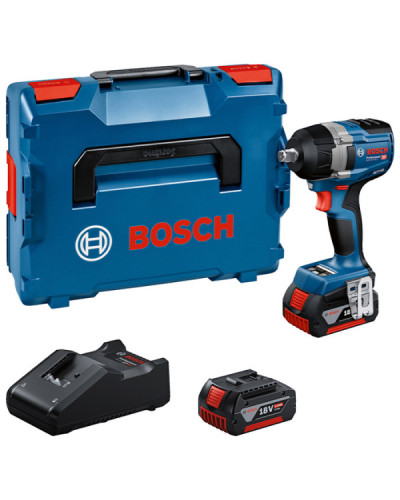 Акумуляторний ударний гайковерт Bosch GDS 18V-750 C Professional, 2 акб GBA 18V 5.0Ah та з/п GAL 18V-40 в L-BOXX