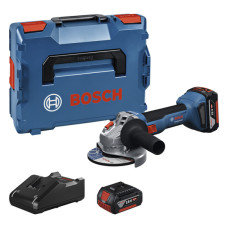 Акумуляторна кутова шліфмашина Bosch GWS 18V-8 Professional, 2 акб GBA 18V 5.0Ah та  з/п GAL 18V-40 у L-BOXX 136