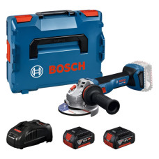 Акумуляторна кутова шліфмашина Bosch GWS 18V-11 Professional, 2 акб GBA 18V 5.0Ah та з/п GAL 1880 CV у  L-BOXX 136