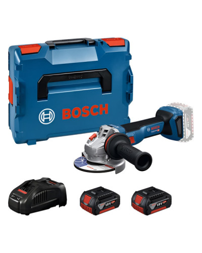 Акумуляторна кутова шліфмашина Bosch GWS 18V-11 Professional, 2 акб GBA 18V 5.0Ah та з/п GAL 1880 CV у  L-BOXX 136