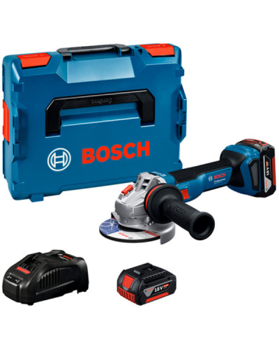 Акумуляторна кутова шліфмашина Bosch GWS 18V-11 S Professional, 2 акб GBA 18V 5.0Ah та з/п GAL 1880 CV у L-BOXX 136